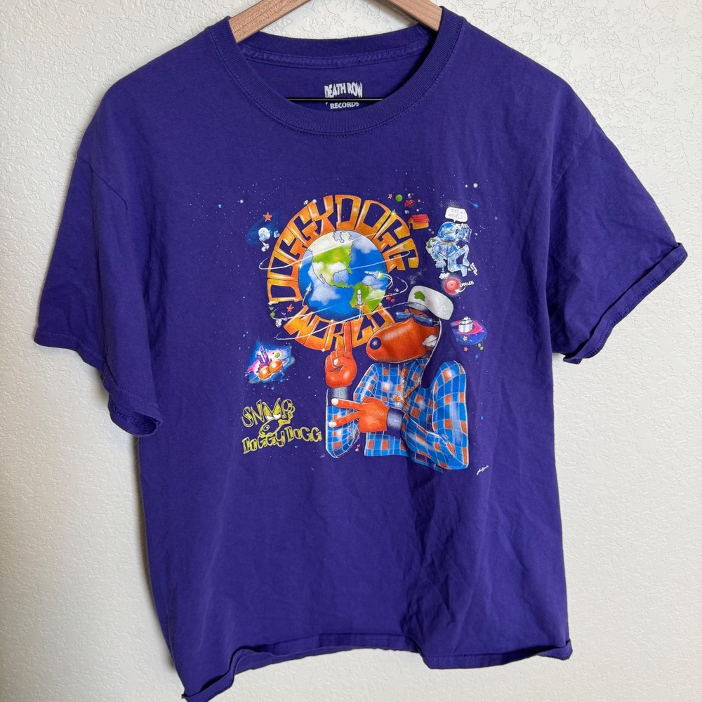 Vintage Style Hip Hop Rap Death Row Records Snoop Dogg Tee Large Purple